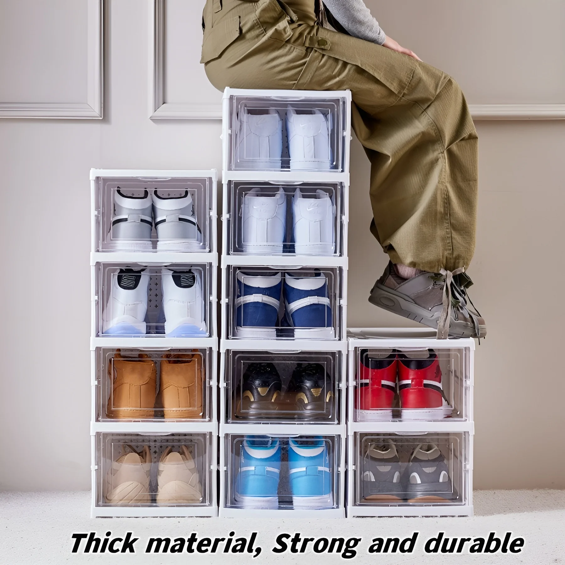 Sneaker Care Shoe Box - 6 طبقات صندوق أحذية قابل للطي